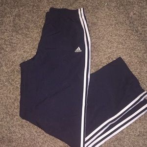 Adidas track pants- navy blue and white